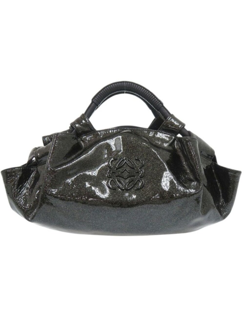 Loewe Nappa Aire Glitter Patent Leather Black Handbag